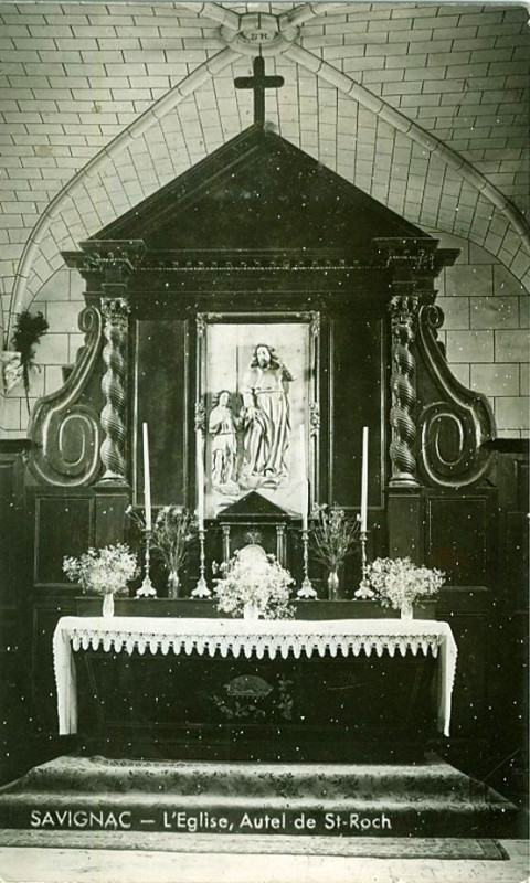 Carte postale ancienne Savignac - église 5
