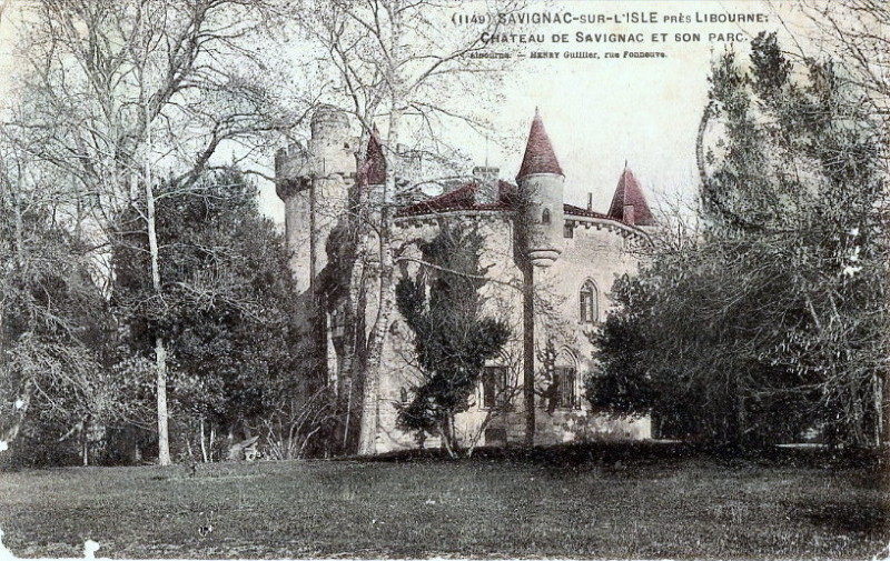 Carte postale ancienne Savignac-de-l'Isle - château 3