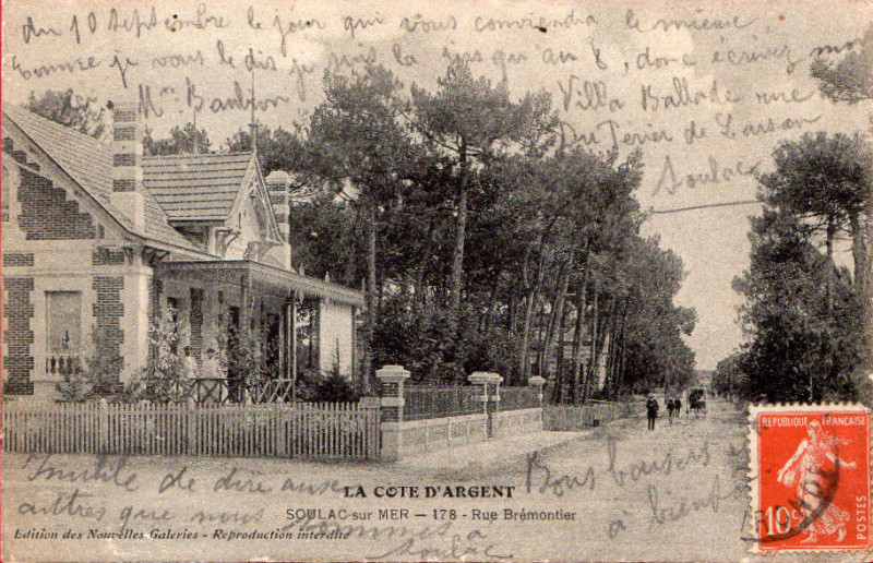 Carte postale ancienne Soulac-sur-Mer - rue Brémontier 6