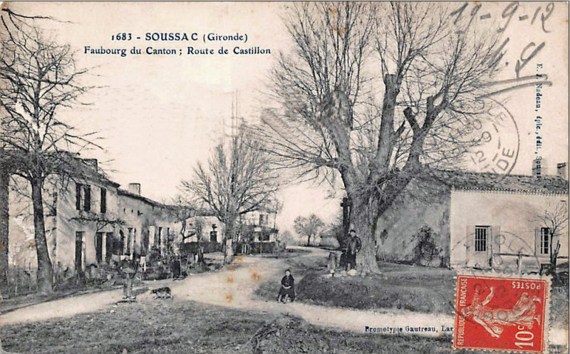 Carte postale ancienne Soussac - bourg 6