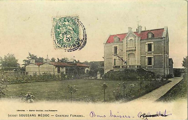 Carte postale ancienne Soussans - château Fumadel