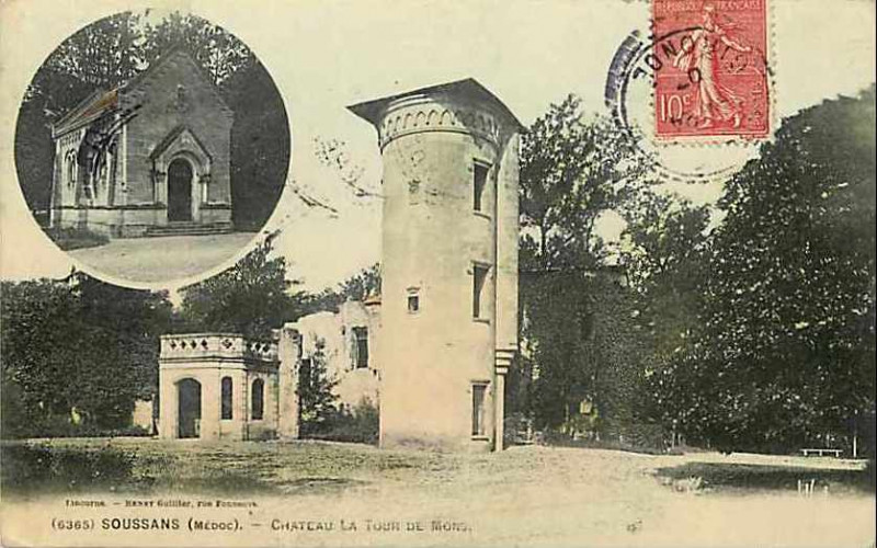 Carte postale ancienne Soussans - château la Tour de Mons 1