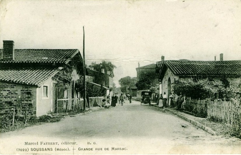 Carte postale ancienne Soussans - rue de Masac