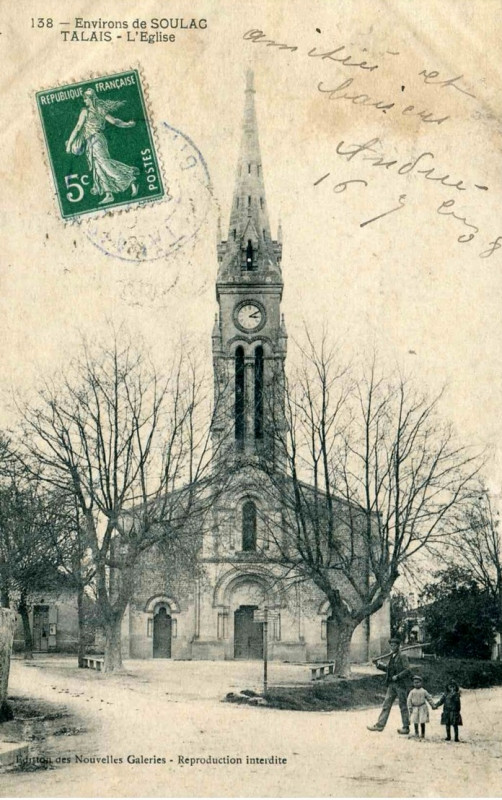 Carte postale ancienne Talais - église 1