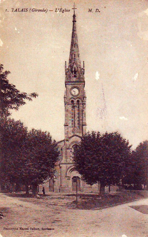 Carte postale ancienne Talais - église 3