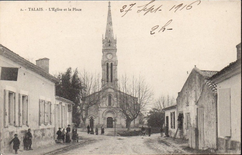 Carte postale ancienne Talais - église 4