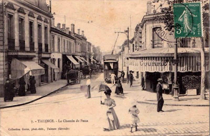 Carte postale ancienne Talence - route de Pessac