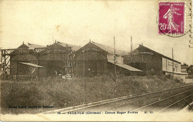 Carte postale ancienne Talence - usine Boyer 3