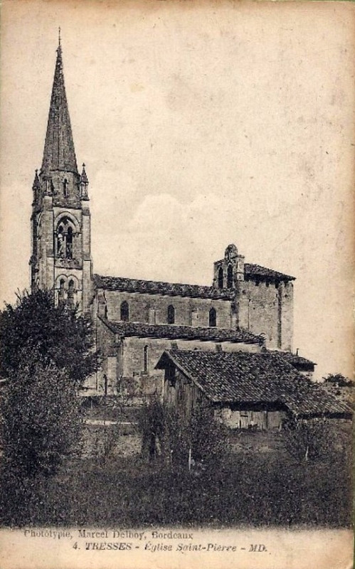 Carte postale ancienne Tresses - église 2