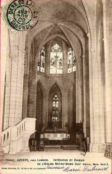 Carte postale ancienne Uzeste - cathédrale 10