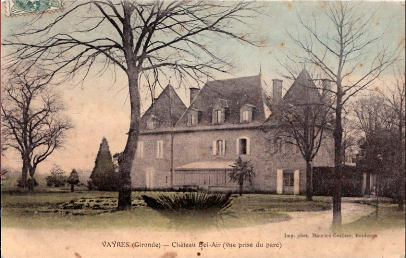 Carte postale ancienne Vayres château Bel-Air