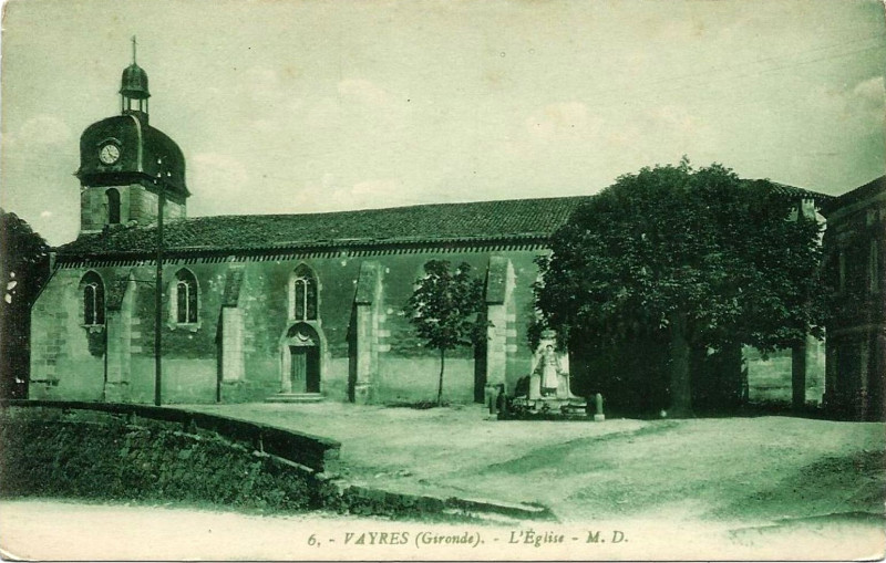 Carte postale ancienne Vayres église 2
