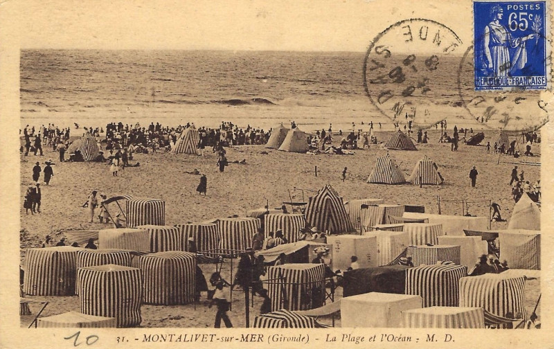 Carte postale ancienne Vendays-Montalivet - Plage 2