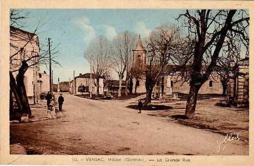 Carte postale ancienne Vensac - la grande rue