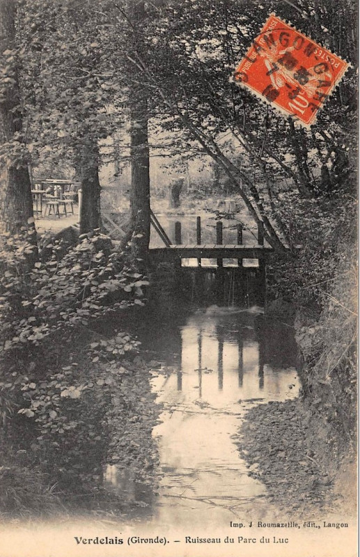 Carte postale ancienne Verdelais - parc du Luc