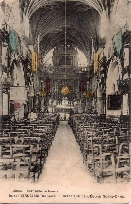 Carte postale ancienne Verdelais - église Notre-Dame 7