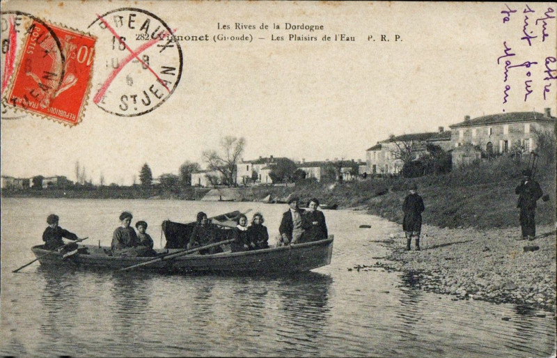 Carte postale ancienne Vignonet - bords de la Dordogne 8