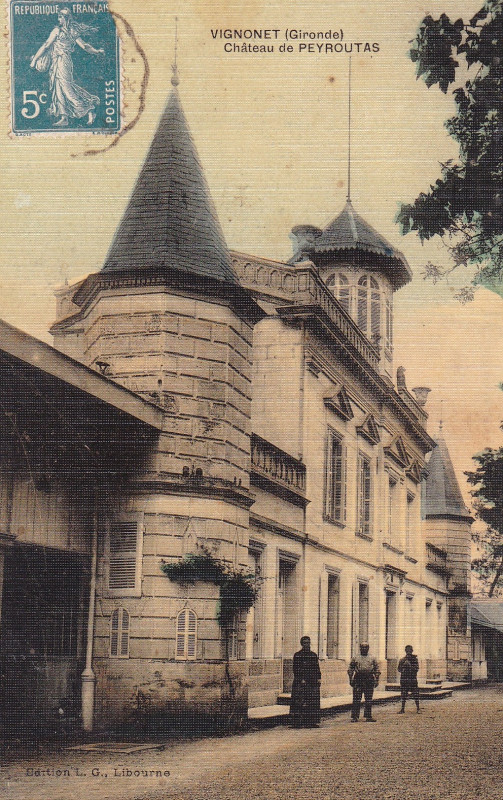 Carte postale ancienne Vignonet - château Peyroutas