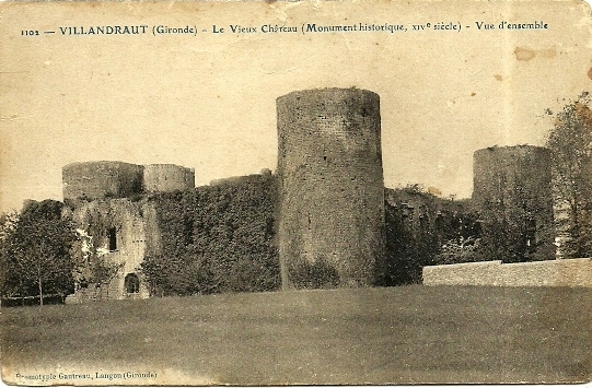 Carte postale ancienne Villandraut - Château en ruines 3