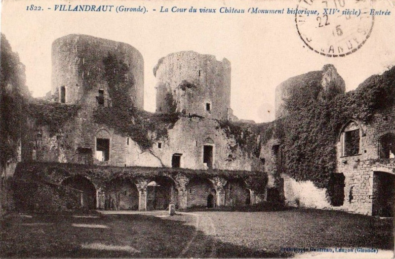 Carte postale ancienne Villandraut - Château en ruines 5