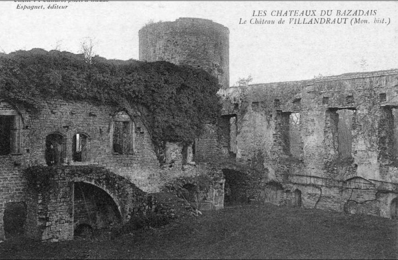 Carte postale ancienne Villandraut - Château en ruines 7