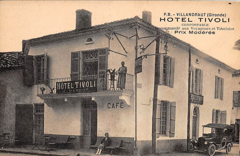 Carte postale ancienne Villandraut - Hôtel Tivoli