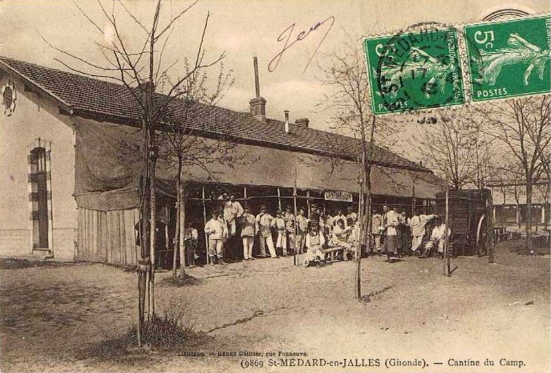 Carte postale ancienne Camp de Saint-Médard - Cantine 3