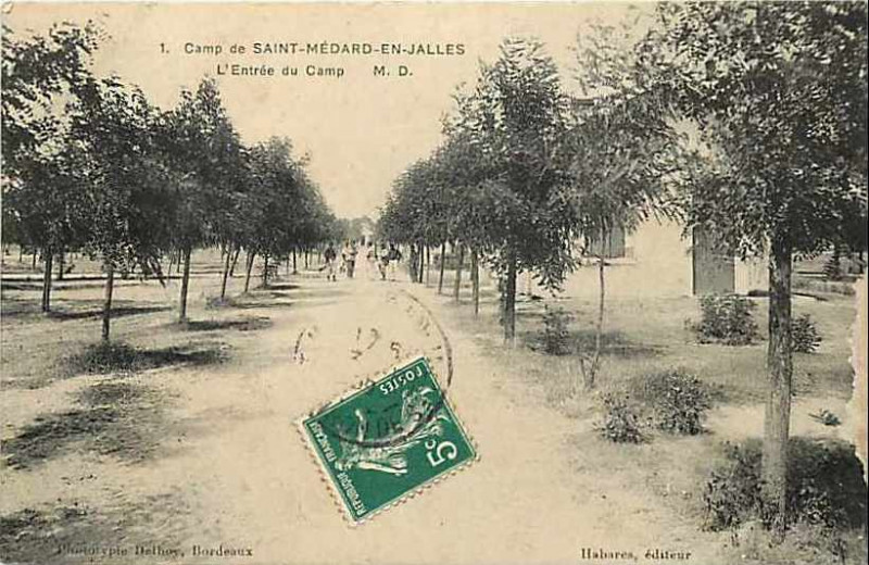 Carte postale ancienne Camp de Saint-Médard - entrée 2