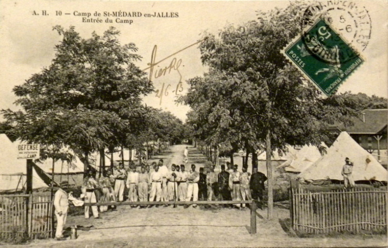 Carte postale ancienne Camp de Saint-Médard - entrée 7