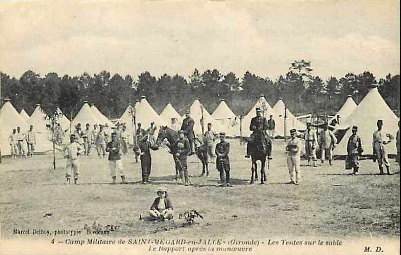 Carte postale ancienne Camp de Saint-Médard - Tentes 17