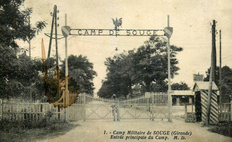 Carte postale ancienne Camp de Souge - Entrée 5