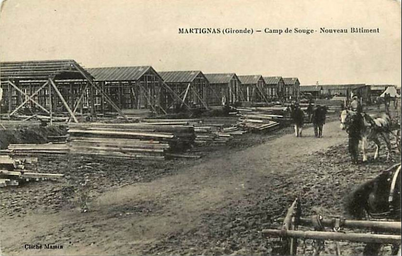 Carte postale ancienne Camp de Souge - nouveaux bâtiments