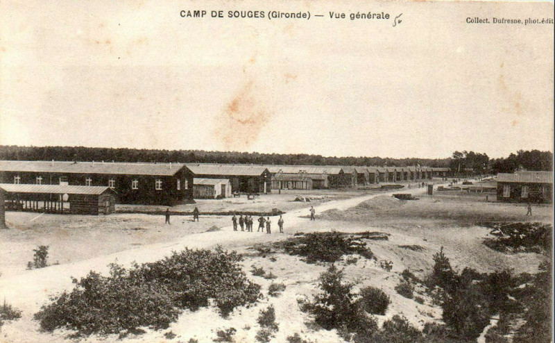 Carte postale ancienne Camp de Souge - vue générale 2