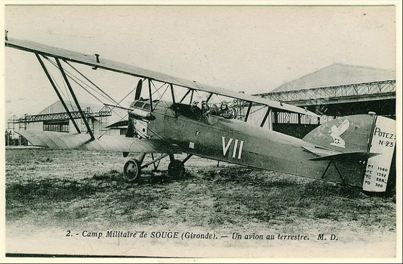 Carte postale ancienne Souge - avion