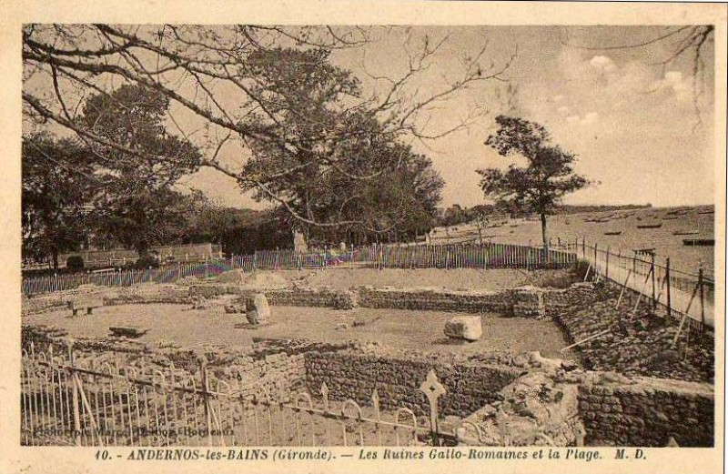 Carte postale ancienne Andernos-les-Bains - ruines gallo-romaines 6