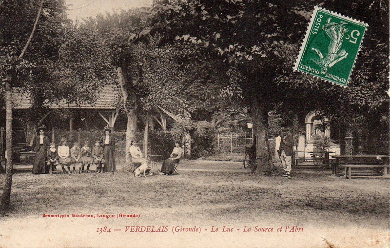 Carte postale ancienne Verdelais - la source au Luc 6