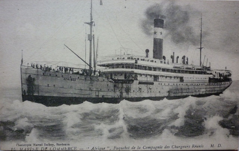 Carte postale ancienne Paquebot afrique