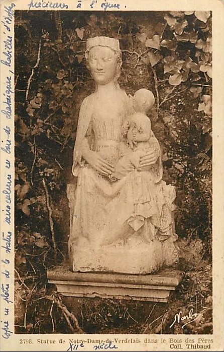 Carte postale ancienne Verdelais - Statue de Notre-Dame 3