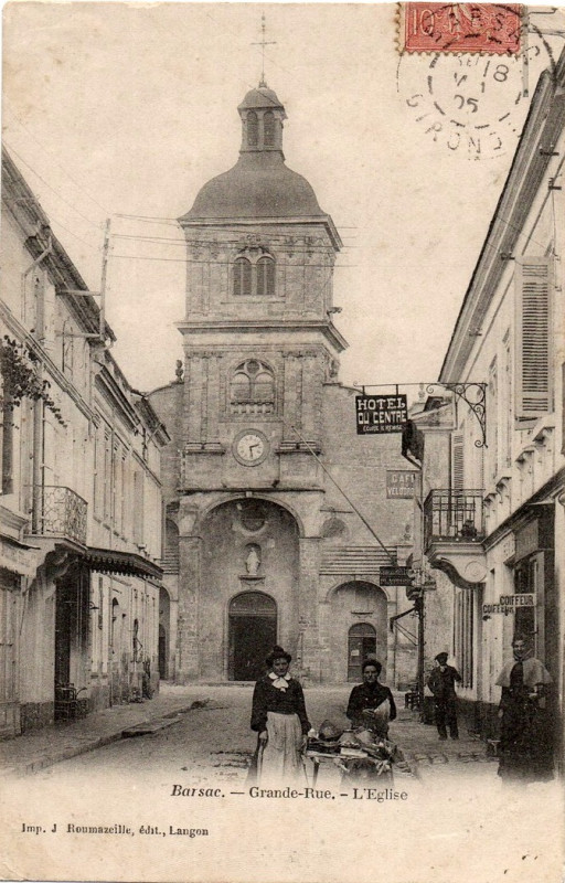 Carte postale ancienne Barsac - église 3