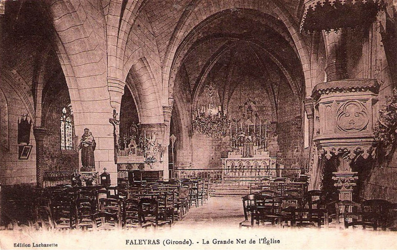 Carte postale ancienne Faleyras - église 1