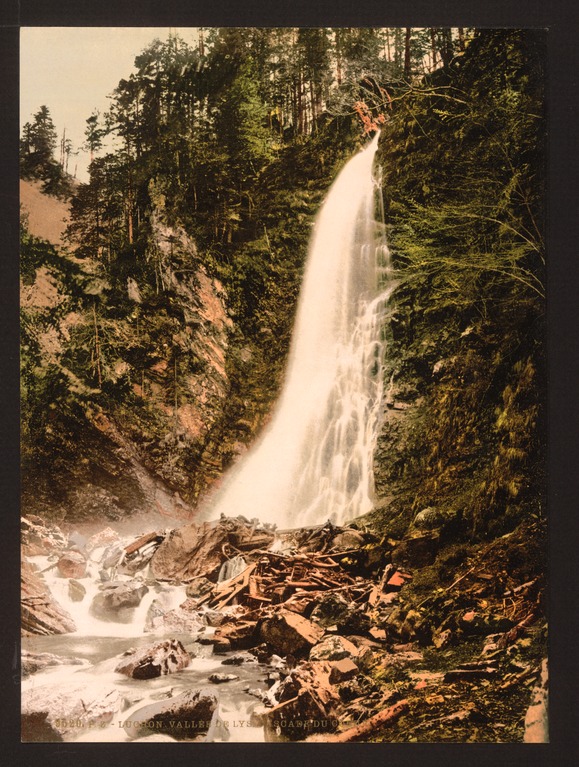 Carte postale ancienne Valley of Lys and Cascade de Cocur, Luchon, Pyrenees, France-LCCN2001698656