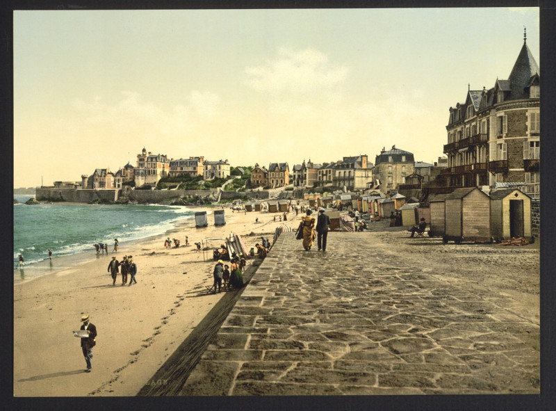 Carte postale ancienne View of the beach, Parame, France-LCCN2001698503