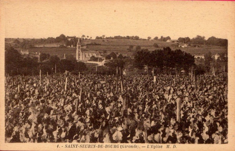 Carte postale ancienne Saint-Seurin-de-Bourg - église
