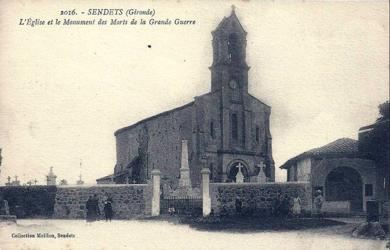 Carte postale ancienne Sendets - église 1