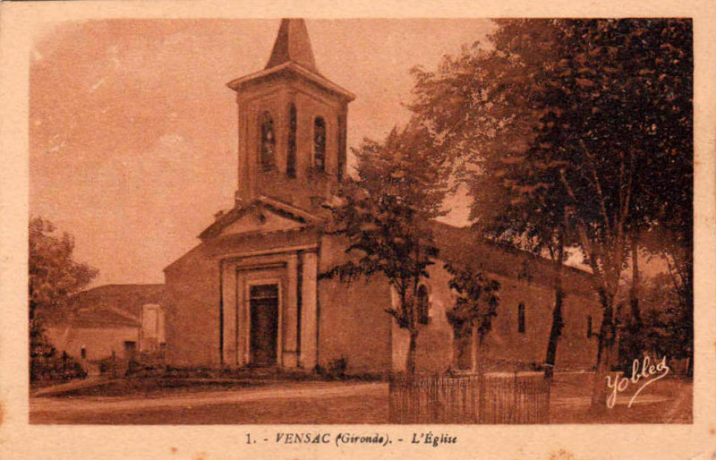 Carte postale ancienne Vensac - église