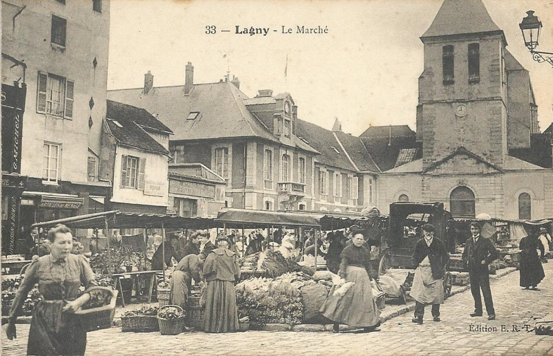 Carte postale ancienne L3182 - Lagny-sur-Marne - Marché