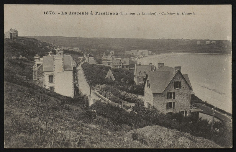 Carte postale ancienne Perros-Guirec - Descente à Trestraou à Perros-Guirec