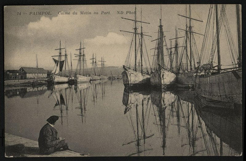 Carte postale ancienne Calme du Matin au Port à Paimpol
