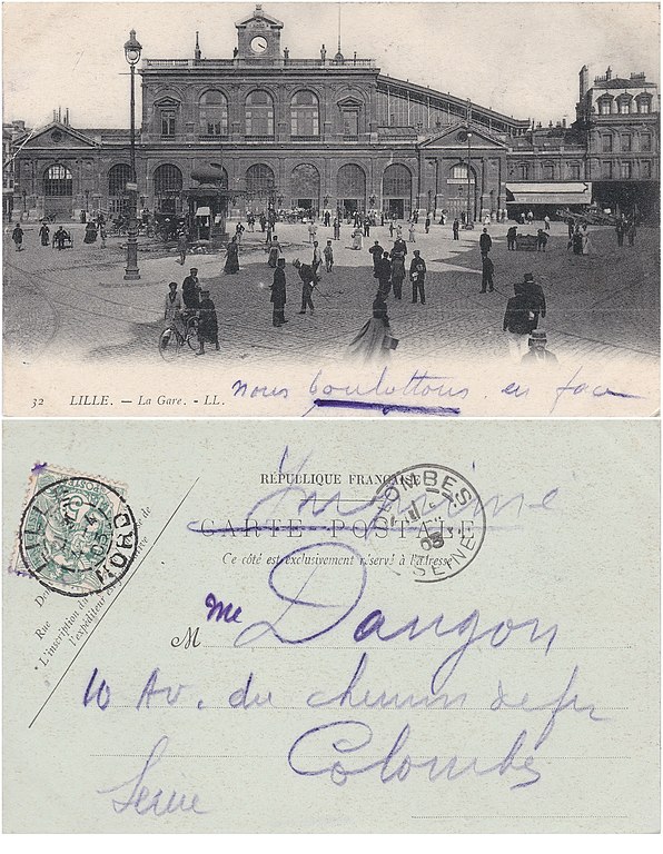 Carte postale ancienne 32 Lille. — La Gare - Ll 02 à Lille