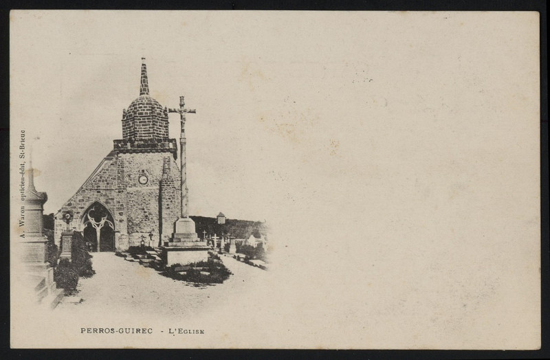 Carte postale ancienne Perros-Guirec - Eglise à Perros-Guirec
